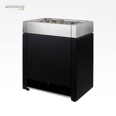 Sentiotec Qube sauna heater, 10,5 KW Black/Stainless steel