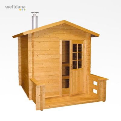 Outdoor sauna Kuikka, 2x2+0.9m with Pro20 woodburning stove