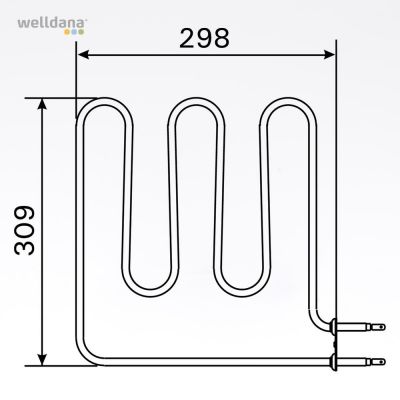 Sauna element 1500W, 230V Terminals in the side