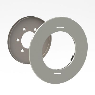 Flad front flange S.S. 316L.  170    instøbningsdel f. flise/mosaik pool