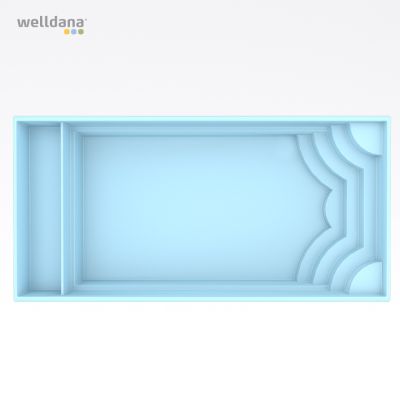 Fiber pool model Aruba Plus 8 x 3,7 x 1,5 m  with Pit f. cover