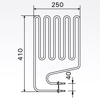 Sauna element 1500W, 230V Terminaler i siden.
