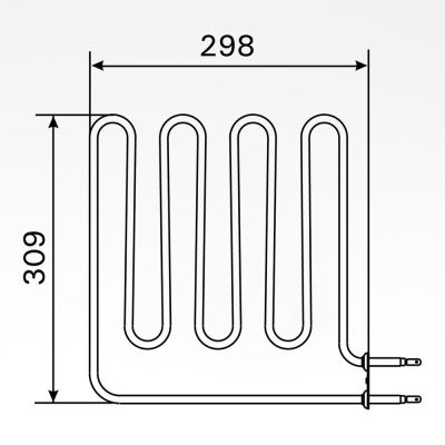 Sauna element 2000W, 230V Terminals in the side
