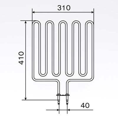 Sauna 2670W element, 240V Terminals at the bottom