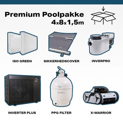 Premium Poolpakke 4x8x1.5m